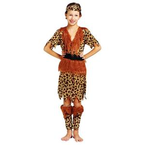 Disfraz Infantil de Halloween de Hombre Salvaje con Estampado de Leopardo, Disfraz de Indio Primitivo de Cavernícola con Pelo Largo TRAD-008 - Product Image 3