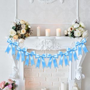 Guirnalda de Lazos Azul Preconfeccionada de Poliéster/Algodón Resistente a la Encogimiento para Baby Shower, Primer Cumpleaños, Decoración de Cuna - GRACE RIBBON - Product Image 3