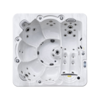 Spa de luxe en acrylique pour 6 personnes, bain à remous extérieur pour la cour, avec sièges confortables, bain à remous extérieur