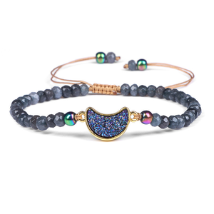 Bracciale in Pietra Naturale <span class=keywords><strong>con</strong></span> Ciondolo a Cuore Druzy, Regolabile, Stile Boho, per Donna, Gioiello di Tendenza, Idea Regalo - Product Image 4
