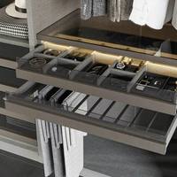 GAMSUNG Armoire dressing moderne en acier inoxydable avec portes vitrées, durable, étanche et résistante à la corrosion