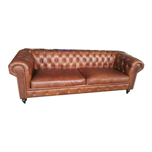 Profession elle Retro Vintage Echt leder Chesterfield <span class=keywords><strong>Sofa</strong></span> Tan Leder Couch Liebes sitz <span class=keywords><strong>Sofa</strong></span> Amerika Stil <span class=keywords><strong>Sofa</strong></span> 2 Sitz Innen - Product Image 3