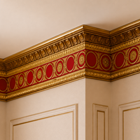 Moulures de corniche en PS rouge doré de luxe Banruo, style européen, moulures décoratives pour plafond, pour la décoration intérieure