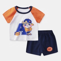 Ensemble de vêtements d'été 2 pièces unisexe pour bébé, personnalisable en gros, 100 % coton biologique, t-shirt à manches courtes et short en velours côtelé, style européen