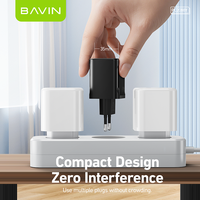 BAVIN PD20W QC3.0 PC2088Y pengisi daya ponsel dinding Usb c cepat portabel dengan kabel Usb