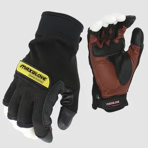 MaxiPact Best Quality Sheepskin Real Leather Cotton Knitted Hand Gloves For Work Manufacturer
