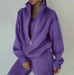 Completo Sportivo <span class=keywords><strong>da</strong></span> <span class=keywords><strong>Donna</strong></span> in Due Pezzi, <span class=keywords><strong>Felpa</strong></span> con Zip in Pile e Pantaloni Tuta, Abbigliamento per <span class=keywords><strong>Casa</strong></span> e Appartamento - Product Image 5