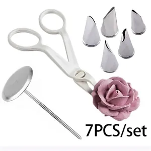 Bloem Schaar Cake Dienblad Tulpen Rose Nozzle Nagel Decor Lifter Fondant Cream Decoreren Dessert Winkel Keuken Bakgereedschap