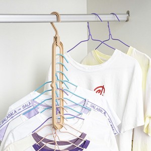 Nine Hole Clothes Hanger Multifunctional Storage Rack For Wardrobe Folding Magic Rotating <b>Hook</b> Type Plastic Hangers - Product Image 2