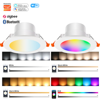 Smart RGBCW LED Downlight 9W App Control Tunable White & RGB Colors ZigBee SigMesh para la iluminación del hogar y la Oficina