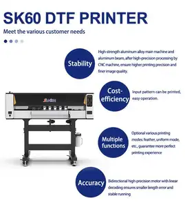 Sunika Factory Direct Sale Easy Heat Transfer Dark Shaking Inkjet DTF Printer For T Shirt Clothes