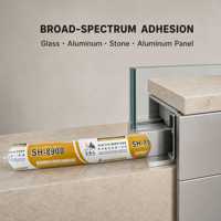 Scellant silicone professionnel pour murs-rideaux en panneaux d'aluminium, résistant aux intempéries et anti-oxydation métallique