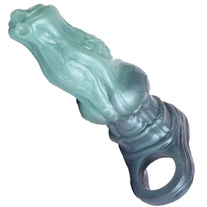YOCY 21cm Long Penis Extender Knotted Sleeve Hollow Dog <b>Dildo</b> Cock Sheath Penis Enlargement & Extension Cock Sleeve Sex Toys - Product Image 1