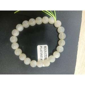 Pulsera Elástica Ajustable de Piedras Preciosas Blancas de Moda Personalizada de Fábrica, Pulsera Elástica con Cuentas de Piedras Preciosas - Product Image 2