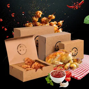 Caixa De Embalagem De Hambúrguer Quadrado Personalizado Sanduíche Comida Fried Chicken Takeout Box