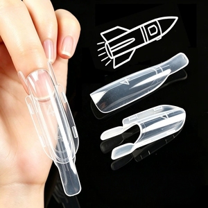 Nouveau design – Moules à <span class=keywords><strong>ongles</strong></span> transparents double forme pour extension rapide – Embouts en gel ABS pour manucure française - Product Image 4