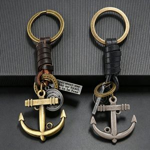 Llavero de Metal con Ancla de Barco Vintage, Simple y Creativo, Pequeño Regalo, Aleación de Cobre Antiguo, Hebilla Tejida para Colgar - Product Image 1