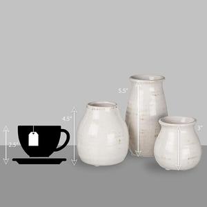 Ceramic Floor Vases Small White Ceramic Vase Set, Rustic White Home Decor, Great for Centerpieces, Kitchen, Office or Living <strong>Roo</strong> - Product Image 5