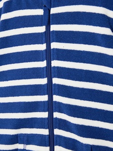 Customisable <strong>Kids</strong> Bathroom Outfit <strong>Personalised</strong> Organic Cotton Zip-Up Hooded Beach <strong>Towel</strong> with Striped Home Pattern Woven Technics - Product Image 4