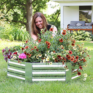 Hot 8/17/32'' Tall Pentagon Raised Garden Bed Elevated <b>Large</b> Metal <b>Planter</b> Box for DIY Enthusiasts Plants Balconies - Product Image 2