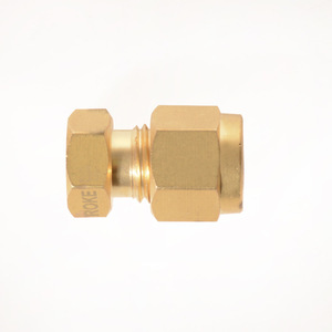 Raccord hydraulique en laiton ROKE, connecteur à double ferrule, couleur cuivre, finition brûlée - Product Image 1