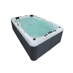 美国巴尔博亚系统控制按摩热水浴缸水疗热卖户外超级水疗浴缸带盖台阶