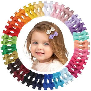 Barrettes à <span class=keywords><strong>cheveux</strong></span> <span class=keywords><strong>pour</strong></span> bébés, avec ruban gros-grain, 2 pouces, barrettes entièrement doublées - Product Image 1
