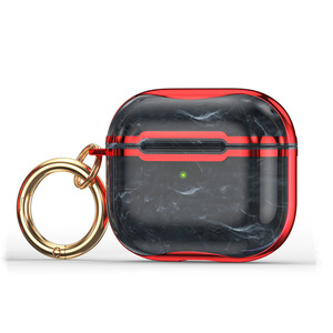 Belleza de lujo <span class=keywords><strong>pc</strong></span> duro brillante chapado para los airpods tableta amortiguador Tech accesorio beige Rojo Negro compruebe Tartan tableta amortiguador pro con mármol para los airpods caso a prueba de golpes a prueba de cubierta - Product Image 4