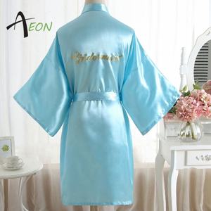 <strong>Bride</strong> Gift Bridesmaid Satin Robe <strong>Dressing</strong> <strong>Gown</strong> Satin Cheap Bridal Robe Wedding Kimonos - Product Image 6