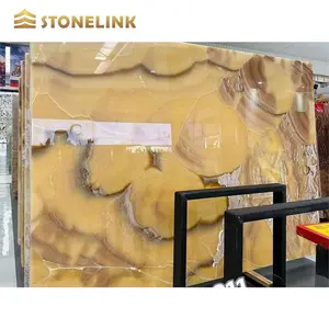 OEM/ODM Onice onix China Honey Beige Polished Natural Stone Slab Wall Tile Yellow Onyx Orange Onyx