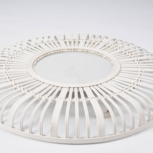 65.5*65.5*8 Art Design <strong>Circle</strong> Bamboo Bathroom Decor Hanging Wall <strong>Mirror</strong> Simple <strong>White</strong> Round Decorative Wall <strong>Mirror</strong> - Product Image 2