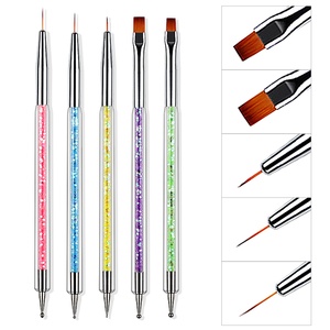 Juego de 5 Herramientas de Alta Calidad para Decoración de Uñas de Cristal, Incluye Bolígrafo de Puntos y Bolígrafos de Nylon de Colores, Bolígrafo de Plástico para Decoración de Uñas - Product Image 6