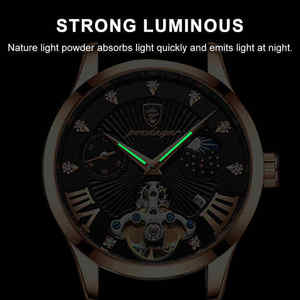 Poedagar 906 Wrist Watch Water Proof Luminous Watch Quartz Men Quality Luxury Leather Quartz Watch for Men - Product Image 3