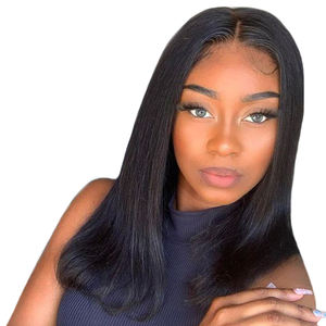 วิกผมตรงถักมองโกเลียสำหรับผู้หญิงผิวดำ,วิกผมบ๊อบสั้นปิดลูกไม้4X4แบบยังไม่ผ่านกระบวนการ - Product Image 1