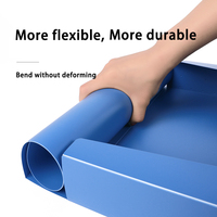 Boîte de rangement portable en plastique PP de haute qualité, format A4, bleue, pour documents scolaires et de bureau, facile à transporter