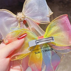 Summer Girls Princess Hairpins Lovely <span class=keywords><strong>Ribbon</strong></span> Hair Pins e <span class=keywords><strong>Clips</strong></span> para crianças Tranças Headdress Princess <span class=keywords><strong>Ribbon</strong></span> Acessórios - Product Image 3