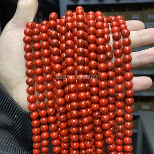 JD 고품질 스톤 비즈 4/6/8/10/12mm 합성 붉은 청록색 광택 라운드 보석 만들기 용 부드러운 보석 구슬