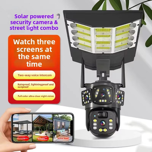 Lampione LED <span class=keywords><strong>Solare</strong></span> con Telecamera CCTV Panoramica a 360° 1080P, Visione Notturna, Controllo Remoto Tramite Smartphone, Senza Fili per Giardino - Product Image 3