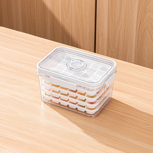 Bac à glaçons portable multicouche en silicone sans BPA, 24/48 compartiments, à démoulage facile, avec couvercle et minuterie - Product Image 5