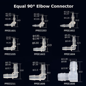 ZDVseal sama mengurangi L tipe siku konektor kopling selang fitting 1/16 "x1/16" 8.7mm x 9.5mm 3/8 "x1/<span class=keywords><strong>2</strong></span>" - Product Image 5