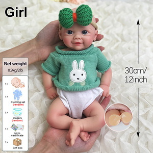 12 "réaliste doux corps entier Silicone Reborn poupée réaliste <span class=keywords><strong>faux</strong></span> nouveau-né souriant bébé confort poupée pour <span class=keywords><strong>les</strong></span> personnes âgées - Product Image 2