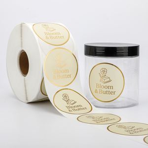 สติกเกอร์ติดเองลายทองคำเปลวทรงกลม ขนาด 2 นิ้ว ยี่ห้อ Bloom & Butter สำหรับบรรจุภัณฑ์ผลิตภัณฑ์ดูแลส่วนบุคคล - Product Image 6