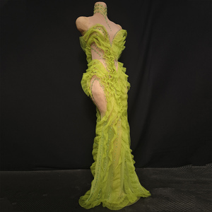 Novance Y5331在线批发商绿色网眼别致优雅舞会礼服女神气质美人鱼选美舞台长裙 - Product Image 4