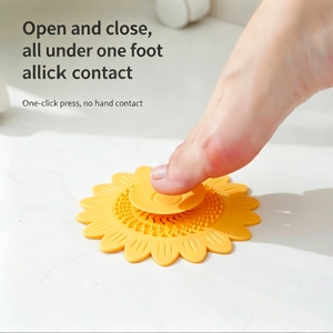 Wholesale Hot Eco-friendly Custom Modern TPR Sunflower Pad Anti-odor Anti-Insect Floor Drain Cover for Bathroom Utensils - Product Image 3