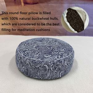 Coussins <span class=keywords><strong>de</strong></span> méditation écologiques en paille <span class=keywords><strong>de</strong></span> sarrasin, coussins <span class=keywords><strong>de</strong></span> <span class=keywords><strong>sol</strong></span> Zafu avec housse, pour yoga bio - Product Image 6