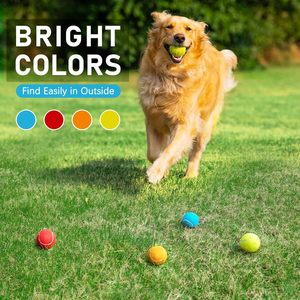 Balles de tennis pour animaux de compagnie en caoutchouc et velours, durables, écologiques et luxueuses, avec sifflet intégré, 65 mm, jouet à mâcher pour l'entraînement des chiens et cadeau - Product Image 2