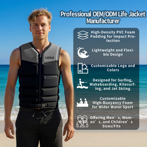 Chaleco <span class=keywords><strong>salvavidas</strong></span> personalizado con bolsillos, chaleco de Wakeboard personalizado para deportes acuáticos, adultos, Neopreno, surf, esquí acuático, chaleco de impacto - Product Image 2