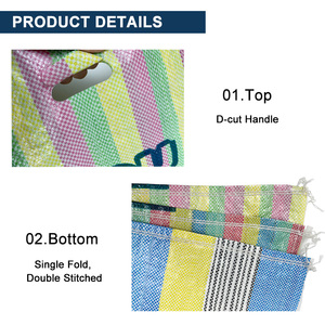 Bolsas de Compras Resistentes y Ecológicas de PP Laminado Tejido con Asas en Forma de D, Colores Variados, Impresión Offset - Product Image 3