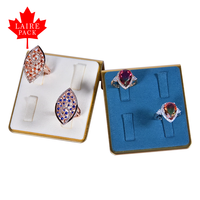 LAIRE Présentoir à bijoux en métal de luxe Base en microfibre Présentoir à clous d'oreilles Présentoir spécial pour bijoux