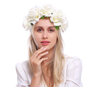 <span class=keywords><strong>Couronne</strong></span> de fleurs de rose la plus récente, serre-tête floral en velours pour femmes et filles, <span class=keywords><strong>couronne</strong></span> de <span class=keywords><strong>cheveux</strong></span> artificielle en roses rouges avec bandeau - Product Image 3